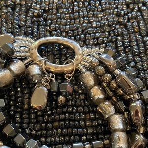 Silpada sterling silver stretch bracelet (B1935) with hematite and glass beads